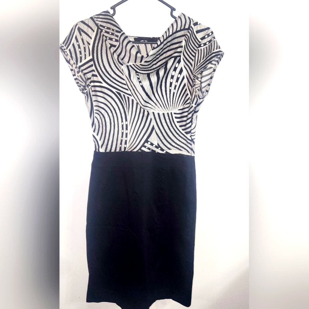 Limited black and white knee length dress